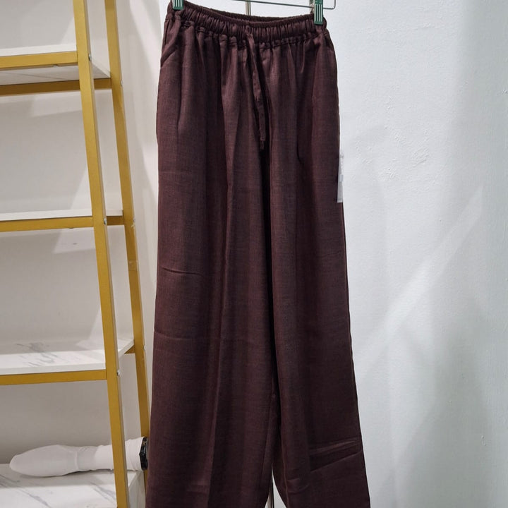 Drawstring Denim Linen Pants
