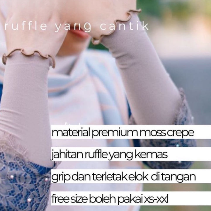 Ruffle Mosscrepe Handsocks (Plus Size)