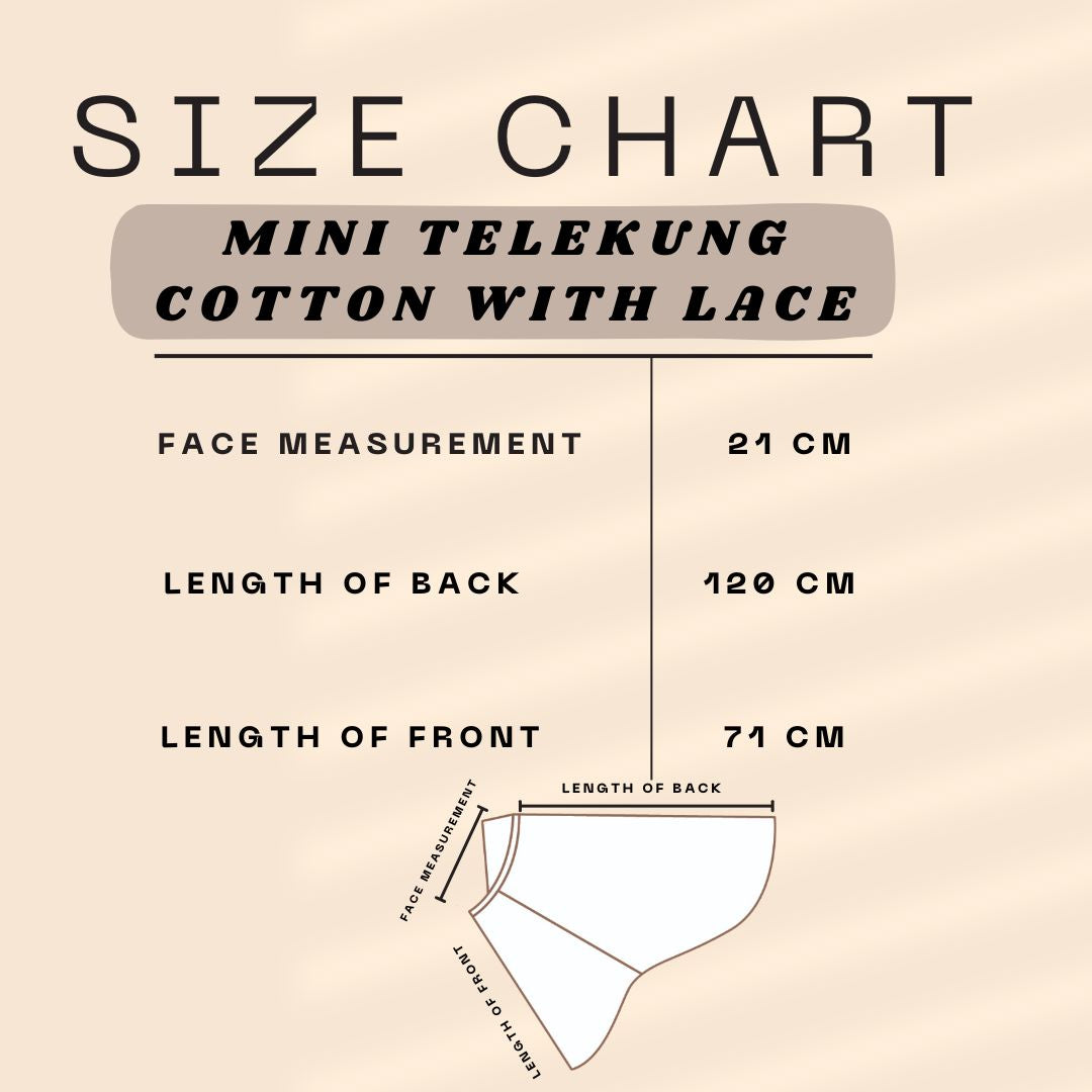 Mini Telekung Cotton Soft Lace