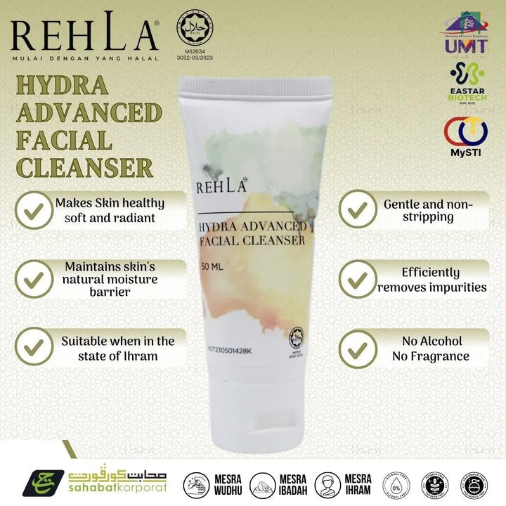 Rehla Ihram Friendly - Hydra Advance Facial Cleanser (50ml) Hanan Amadahajj_umrah