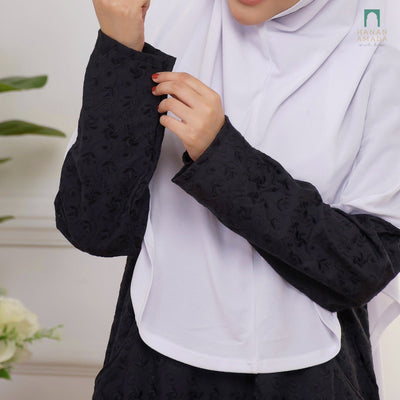 Duo Pocket Cotton Embroidery - Black Hanan Amada