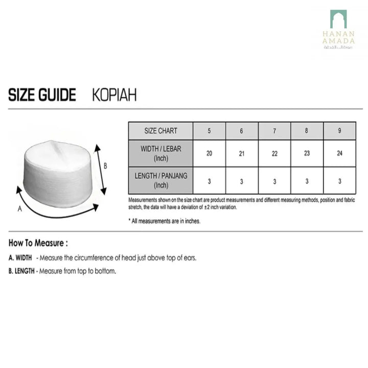 White Kopiah (Songkok Putih) Hanan Amada