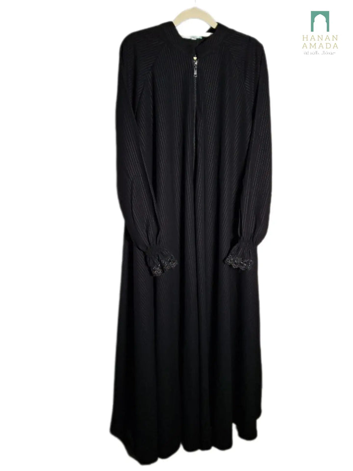 Abaya Cuff Ruffle Lace Hanan Amadahajj_umrah