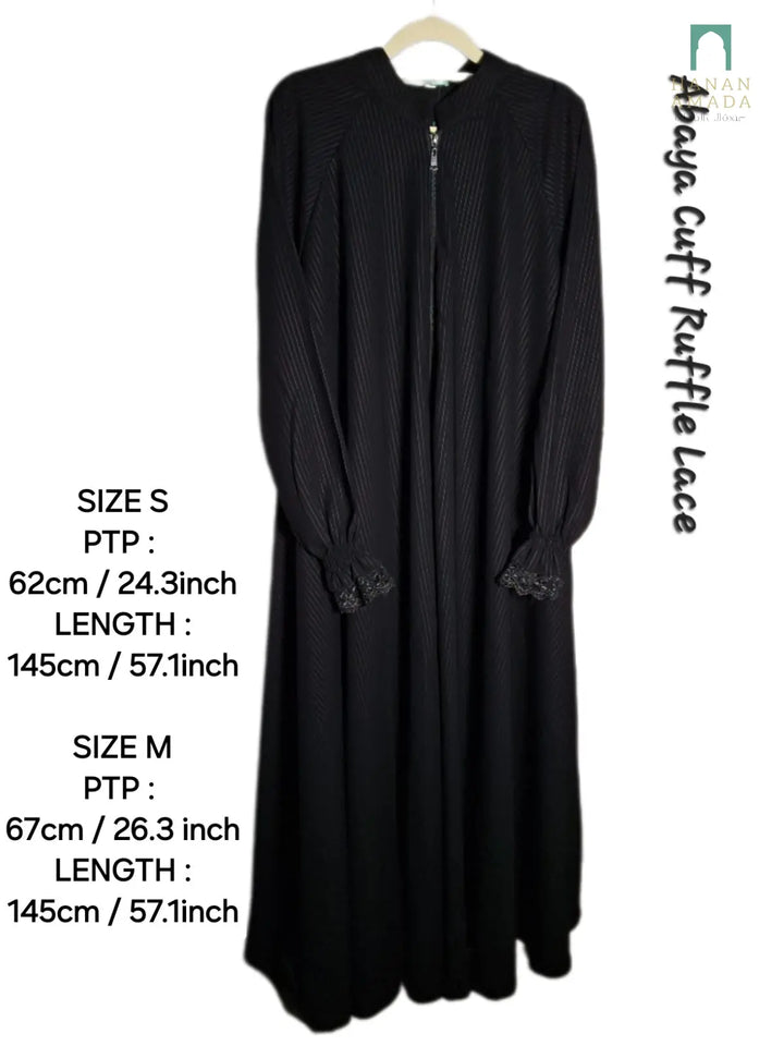 Abaya Cuff Ruffle Lace Hanan Amadahajj_umrah