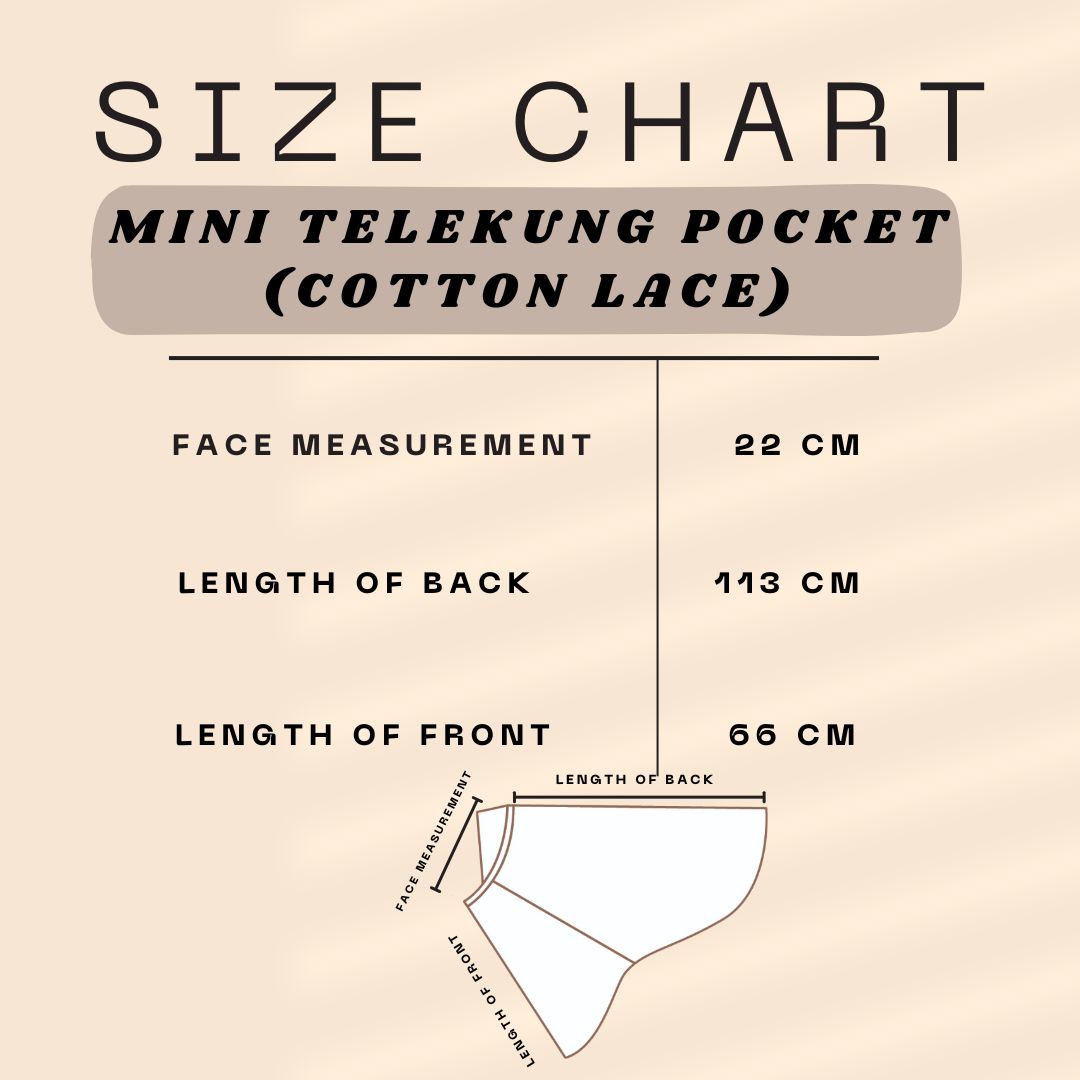 Mini Telekung Pocket ( Cotton with Lace)