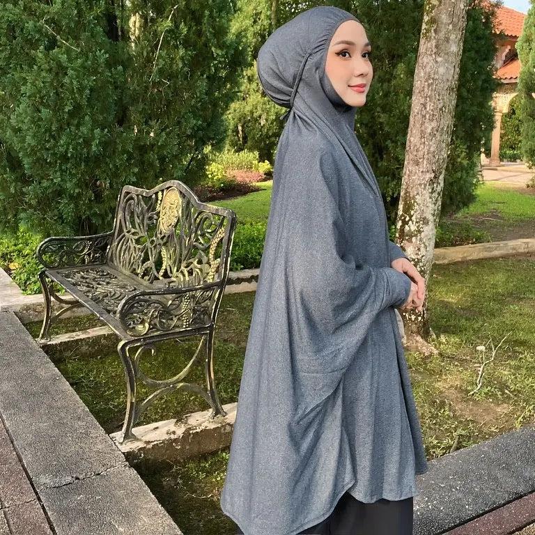 Mini Telekung Denim Sleeves Hanan Amadahajj_umrah