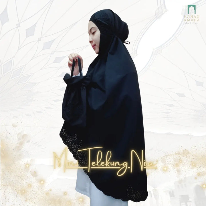 Mini Telekung Nisa - Soft Cotton Lace with hidden pocket Hanan Amadahajj_umrah