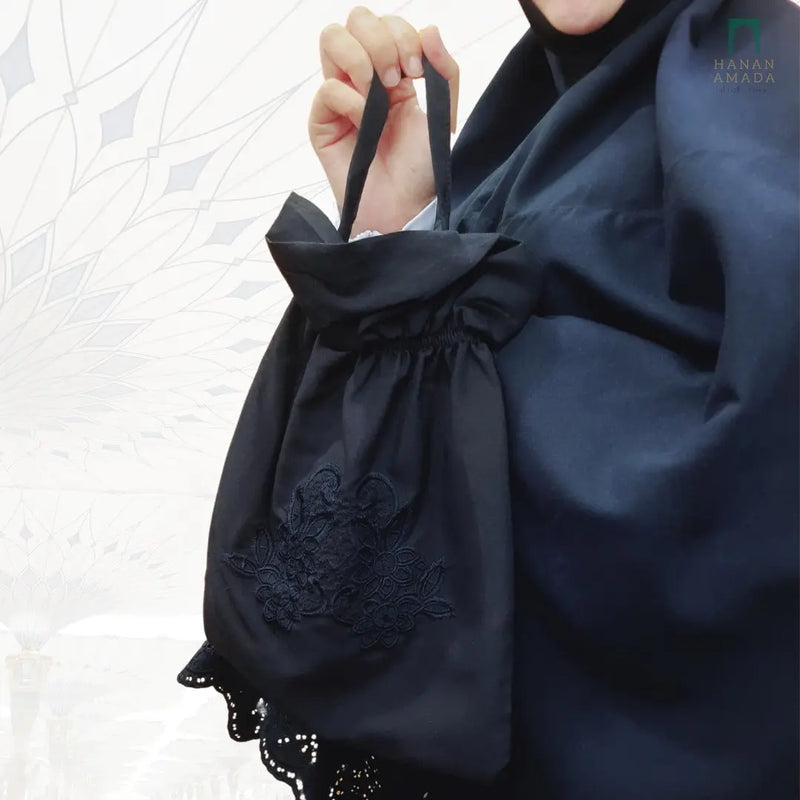 Mini Telekung Nisa - Soft Cotton Lace with hidden pocket Hanan Amadahajj_umrah