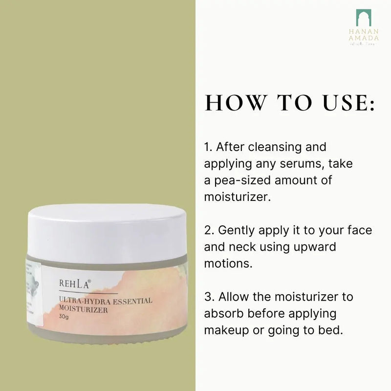 Rehla Skincare - Ultra Hydra Essential Moisturiser (30g) Hanan Amadahajj_umrah