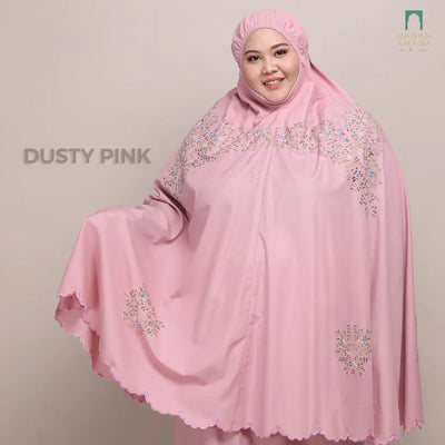 Telekung Embroidery Soft Cotton - Plus Size (Pre-Order, Arrive 11 May) Hanan Amadahajj_umrah