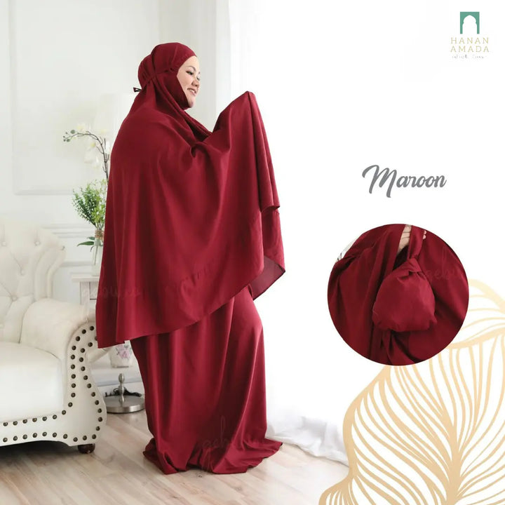 Telekung Soft Cotton - Plus Size (Pre-Order, Arrive 11 May) Hanan Amadahajj_umrah