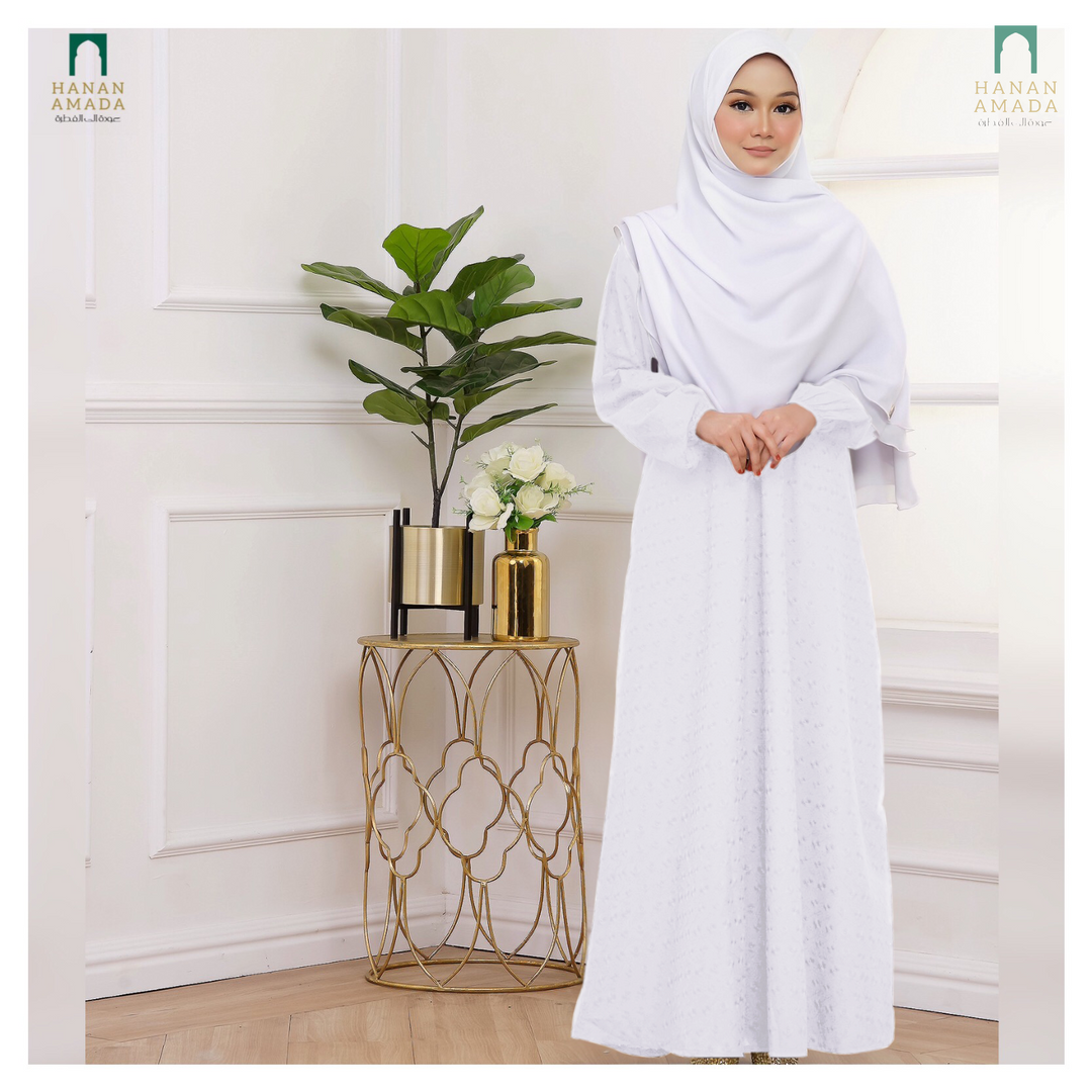 Classic Cotton Embroidery -  White Hanan Amada