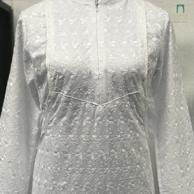 Duo Pocket Cotton Embroidery - White Hanan Amada