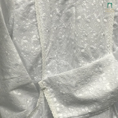 Duo Pocket Cotton Embroidery - White Hanan Amada