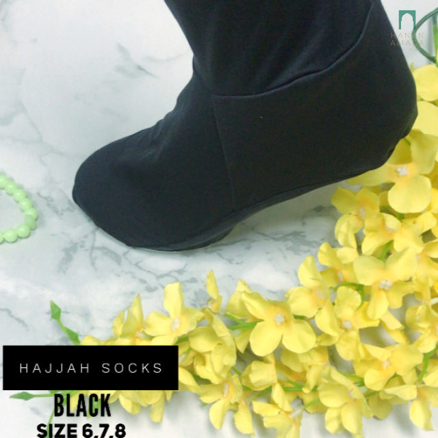 Hajjah Socks - Pure Black Hanan Amada