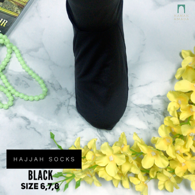 Hajjah Socks - Pure Black Hanan Amada