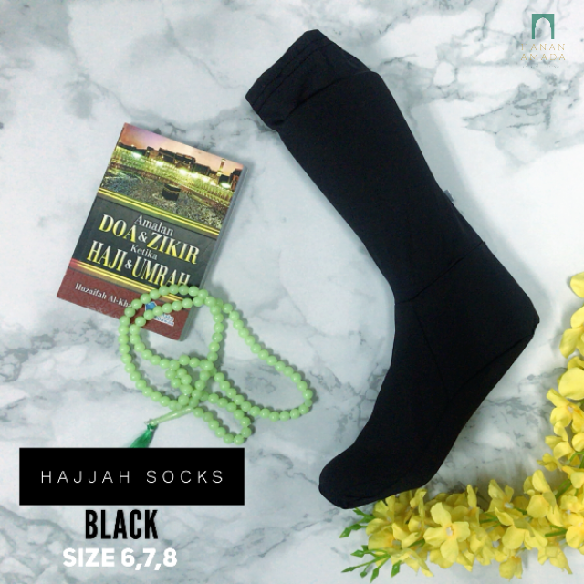 Hajjah Socks - Pure Black Hanan Amada