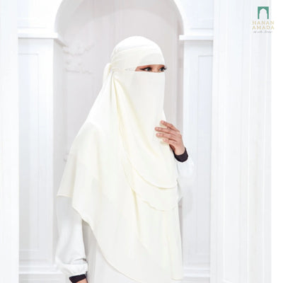 Khimar Khalida - Off-White Hanan Amadahajj_umrah