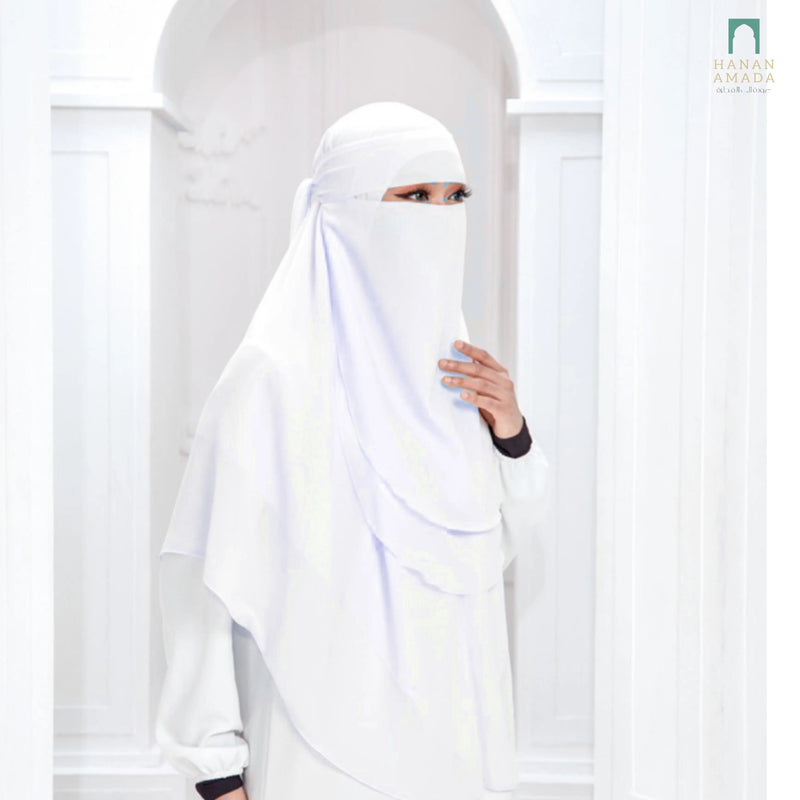 Khimar Khalida - White Hanan Amadahajj_umrah