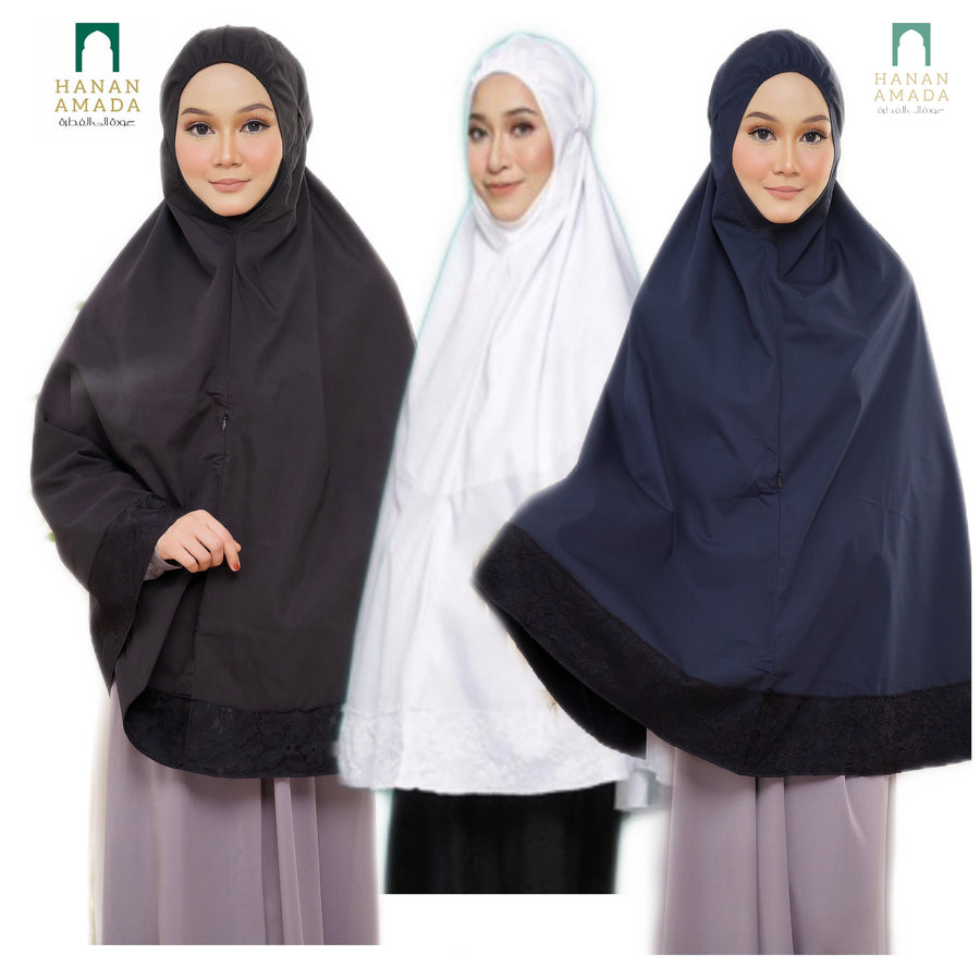 Mini Telekung Pocket ( Cotton with Lace) Hanan Amada