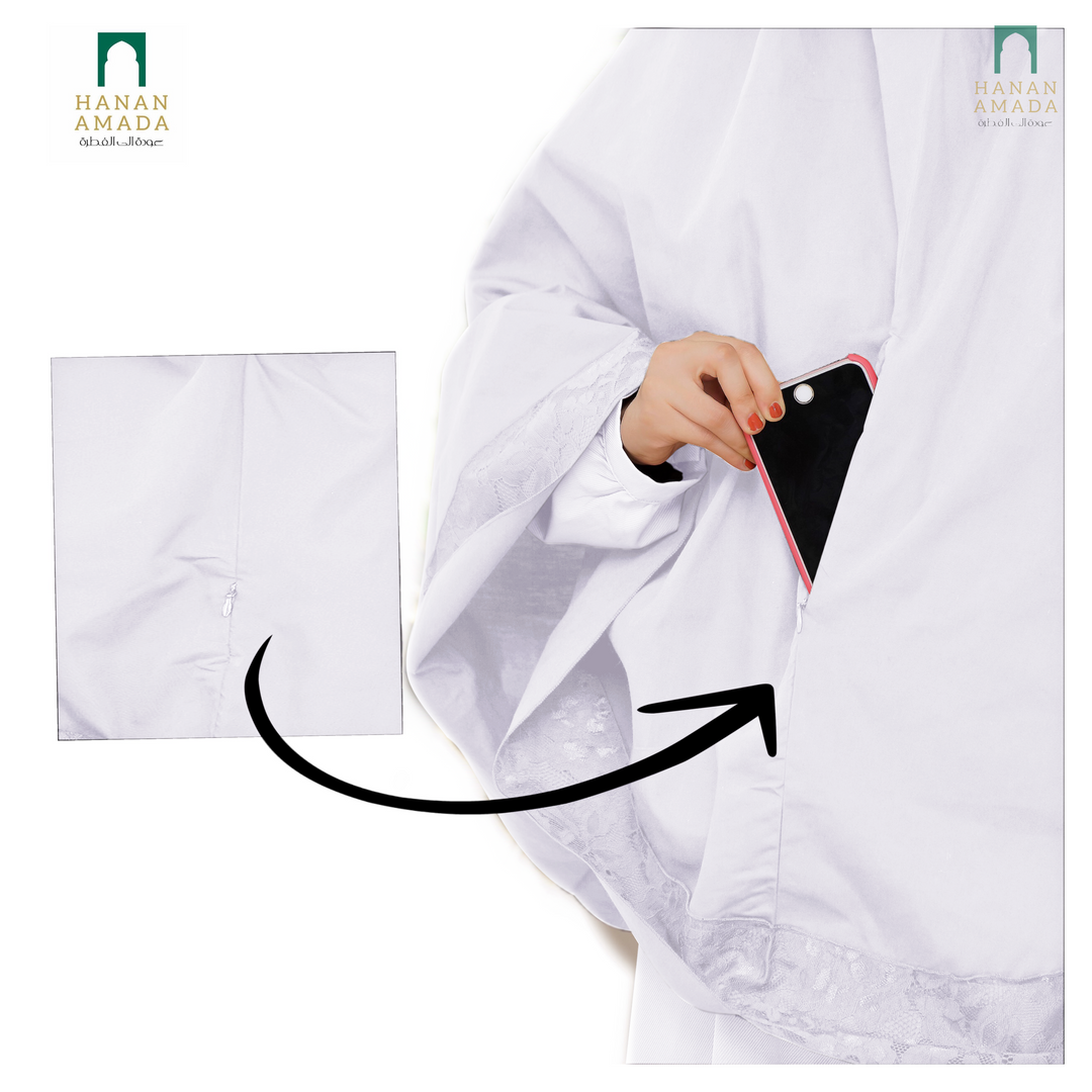 Mini Telekung Pocket ( Cotton with Lace) Hanan Amada