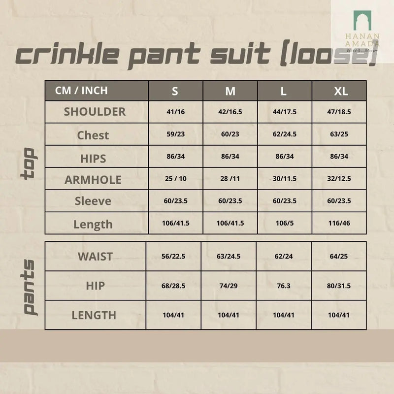 Pant Suit Crinkle (Loose Cut) Hanan Amada