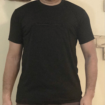 Zipped Pocket T- Shirt (Male) - Black Hanan Amada